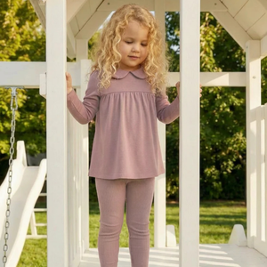 Dottie Lou - Mauve Classic Collar Loungewear Set