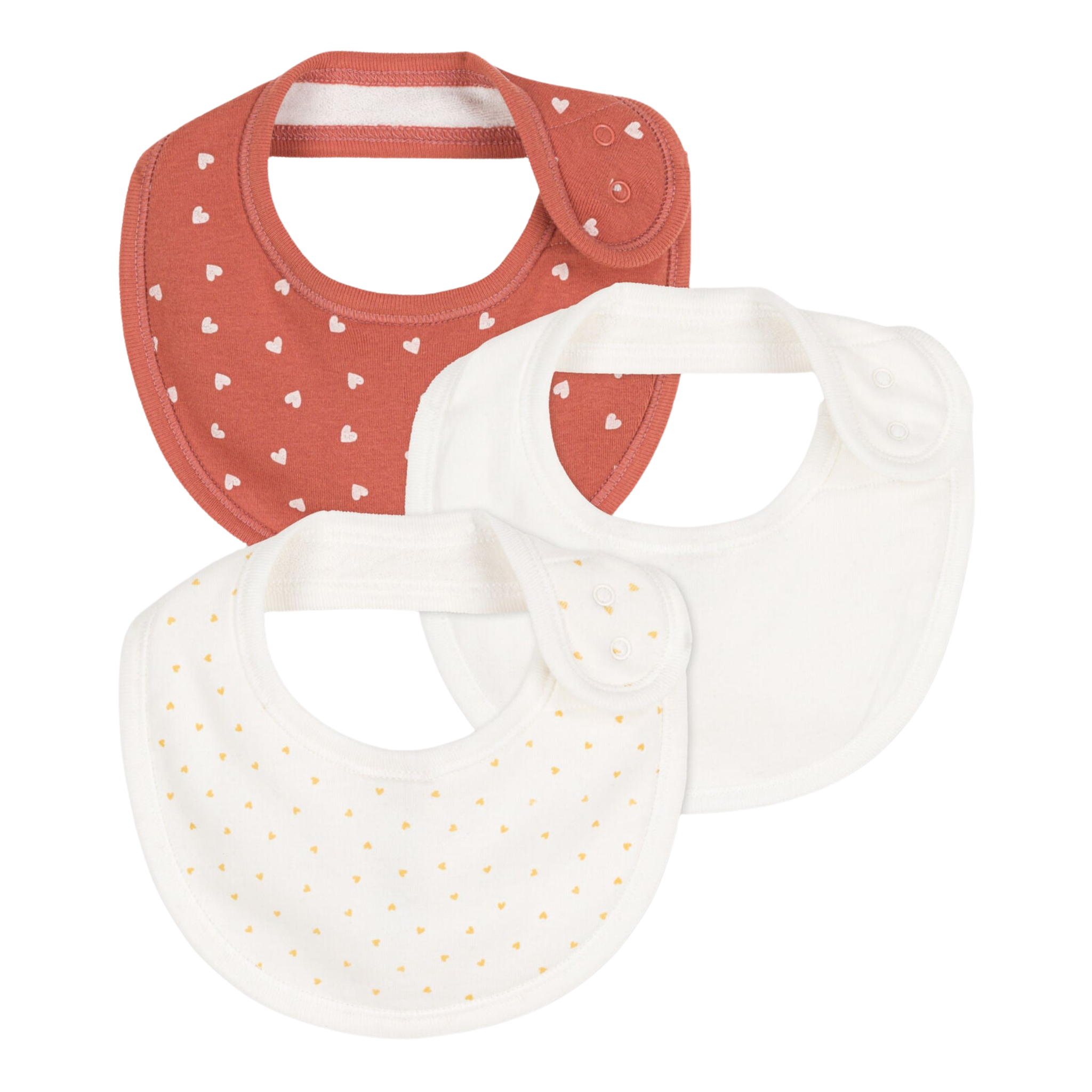Petit Bateau - Pink Multi 3 Pc Baby Bib Set