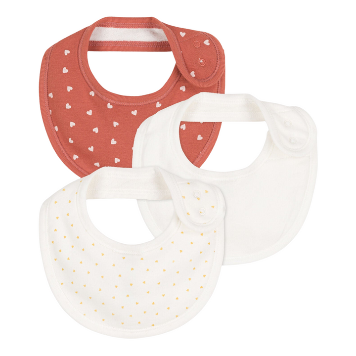 Petit Bateau | Pink Multi 3 Pc Baby Bib Set