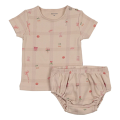 Bee and Dee - Summer Plaid Short Set - Pink Meadow