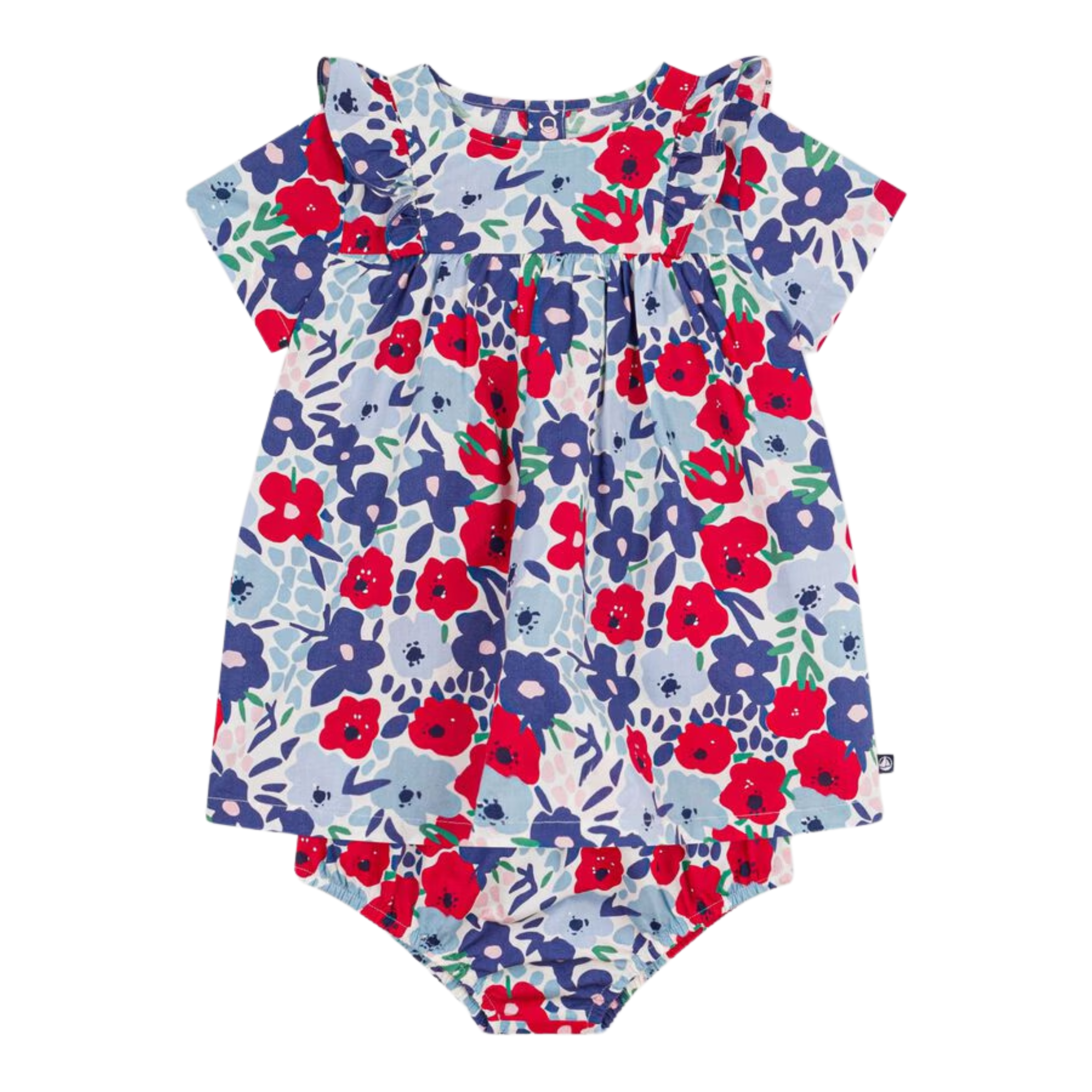 Petit Bateau - Baby Girl Floral Dress with Bloomers – Multi