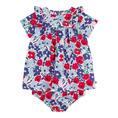 Petit Bateau - Baby Girl Floral Dress with Bloomers – Multi