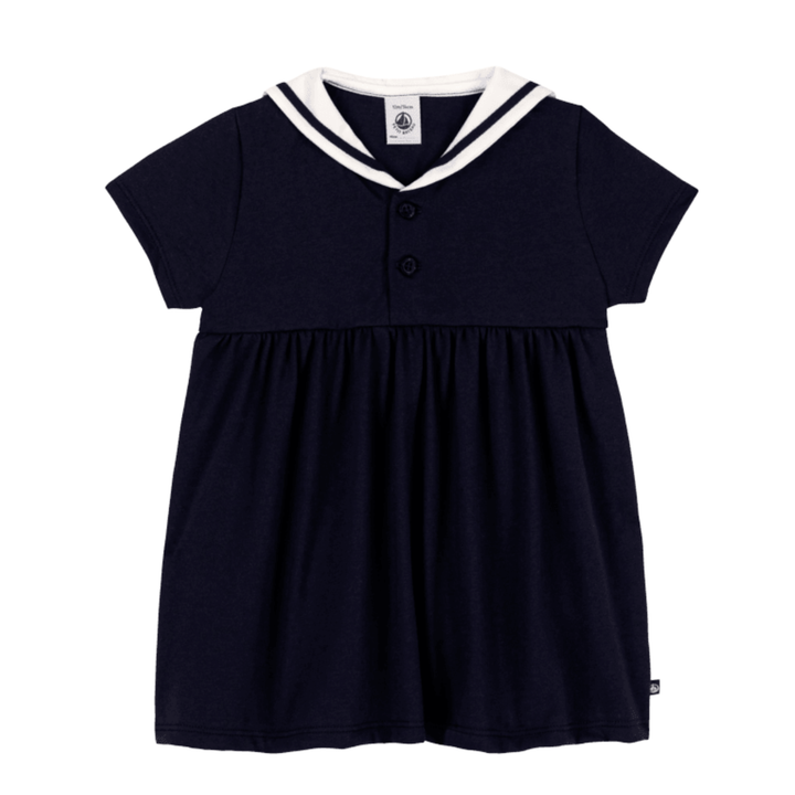 Petit Bateau Baby Girl Sailor Collar Dress – Navy
