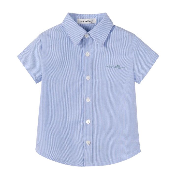 Nou Nelle Striped Boy Shirt – Light Blue Cotton Shirt