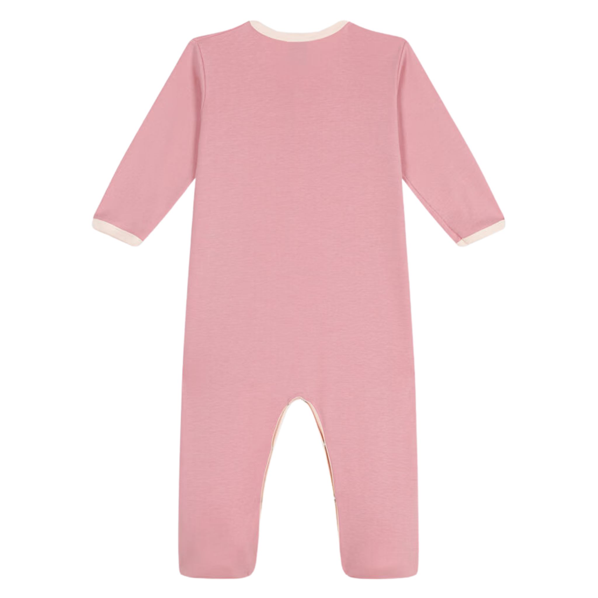 Petit Bateau - Baby Front Snap Footie with Petit Amour - Pink
