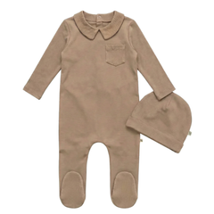 Dottie Lou - Taupe Classic Collar Footie Set