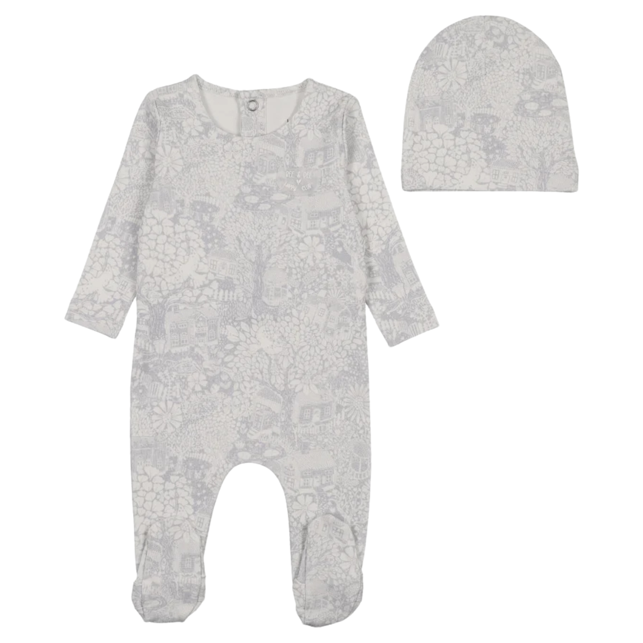 Bee and Dee - Botanical Footie/Beanie - Crisp Blue