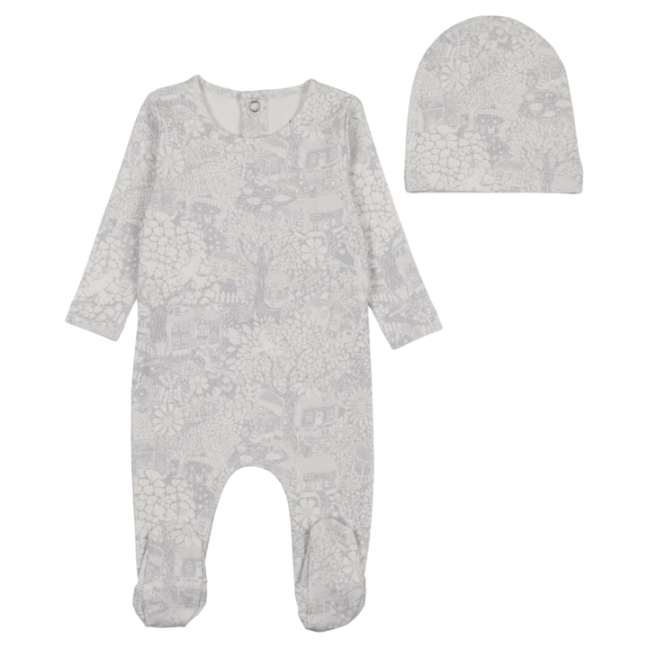 Bee and Dee - Botanical Footie/Beanie - Crisp Blue