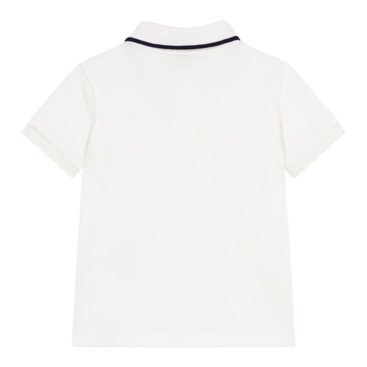 Petit Bateau Boys Short Sleeve Polo T-Shirt – White