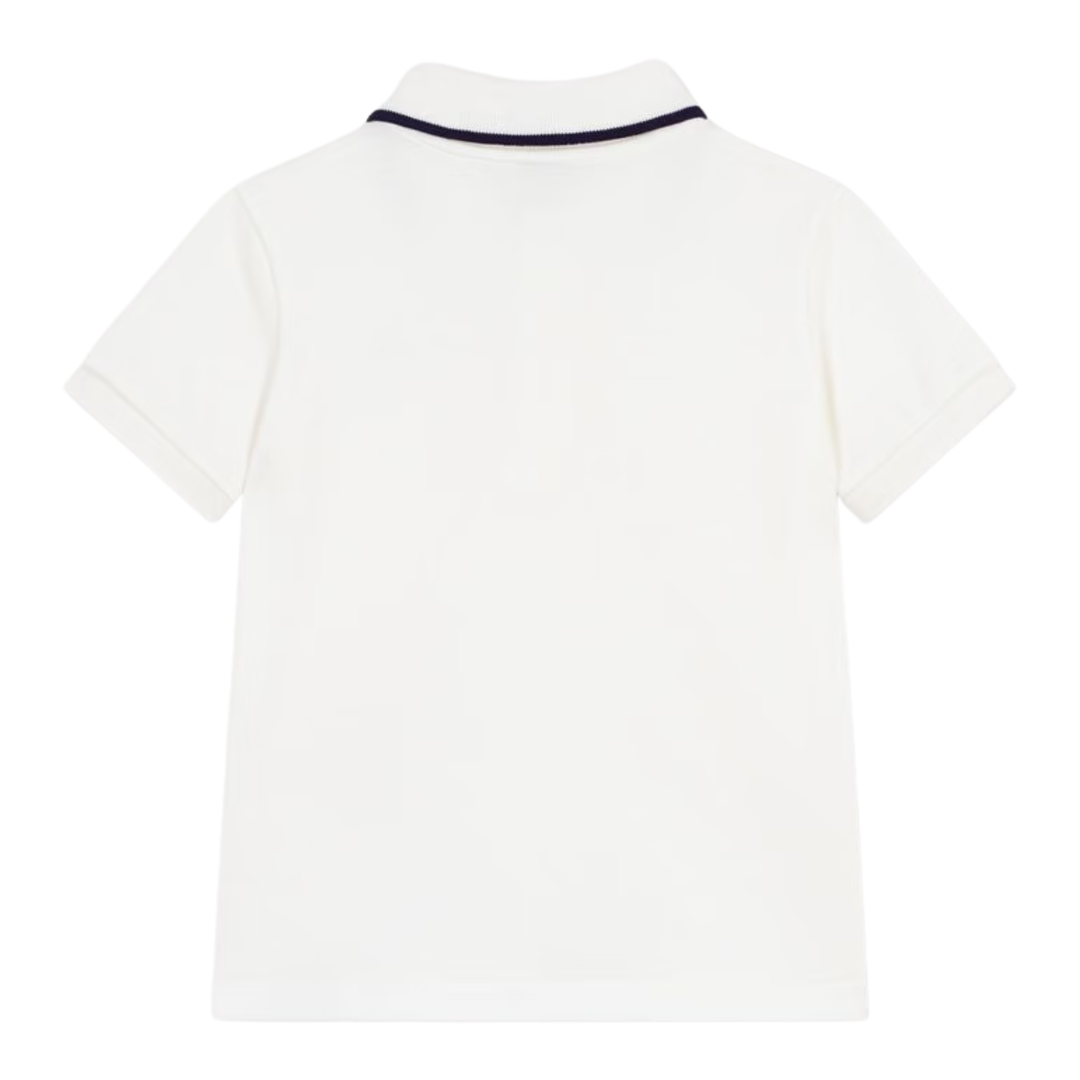 Petit Bateau Boys Short Sleeve Polo T-Shirt – White