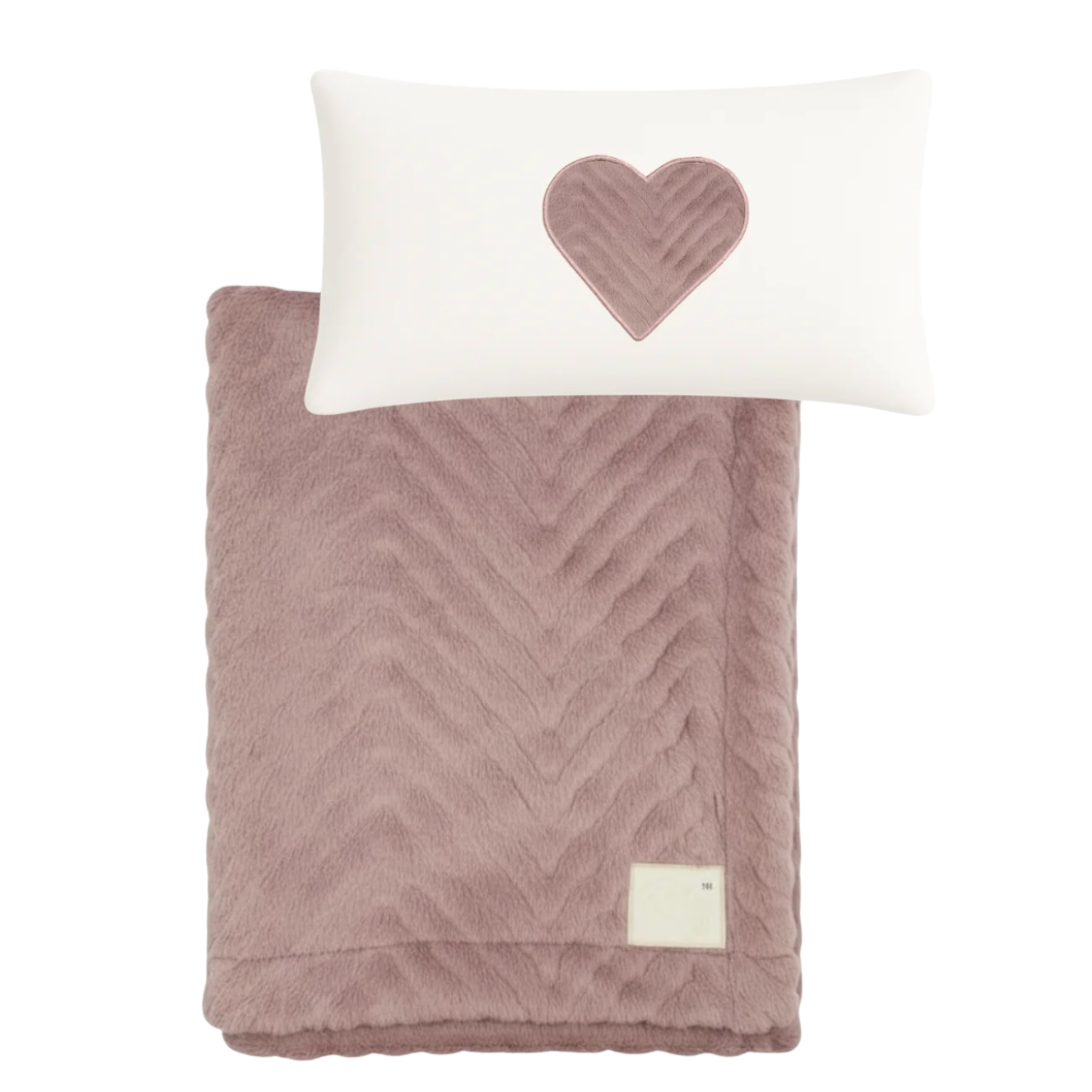 Ritz Shaped Zigzag Blanket – Soft Knit in Blue, Mauve & White
