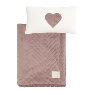 Ritz Shaped Zigzag Blanket – Soft Knit in Blue, Mauve & White