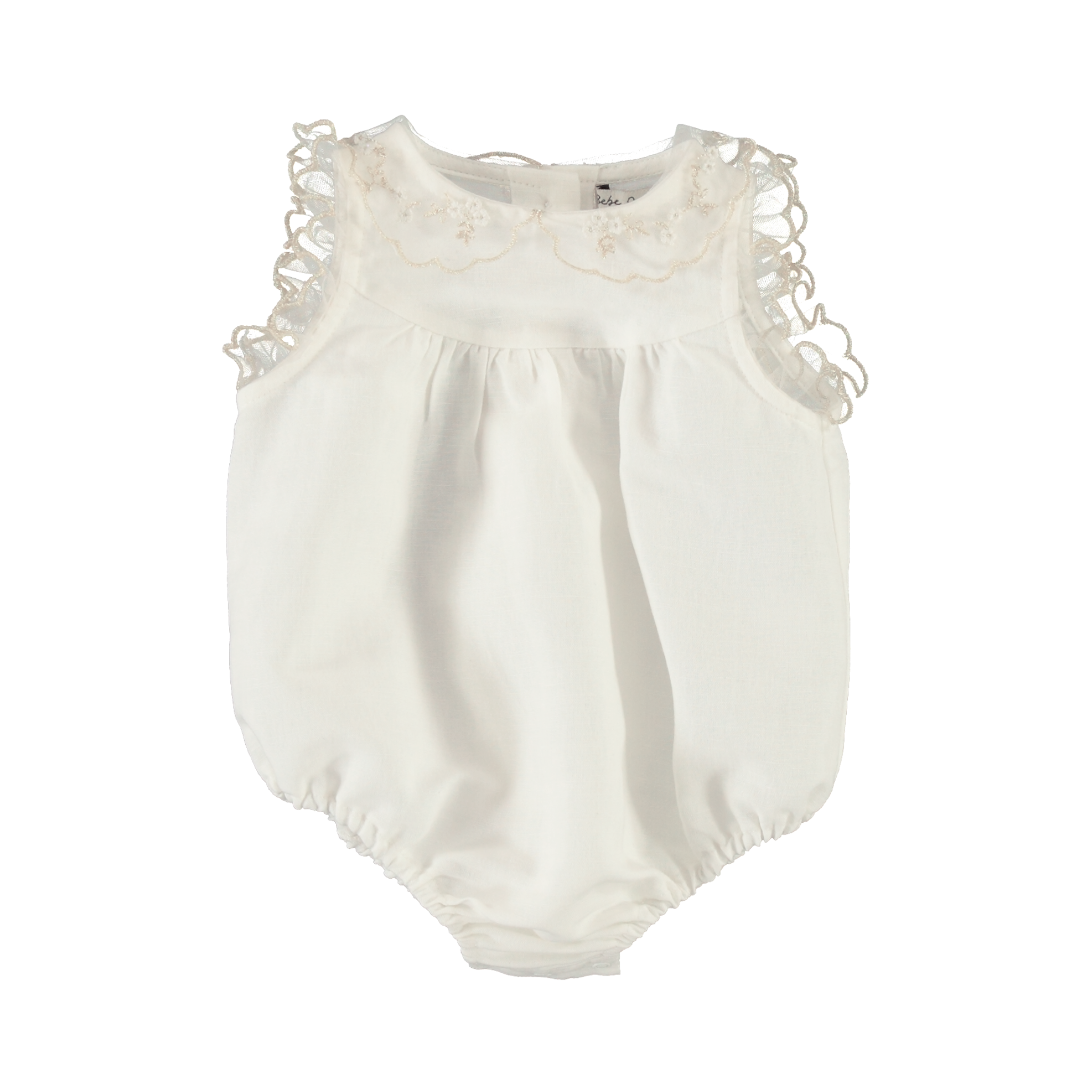 Bebe Organic Lou-Anne Romper – Embroidered Tulle Baby Romper