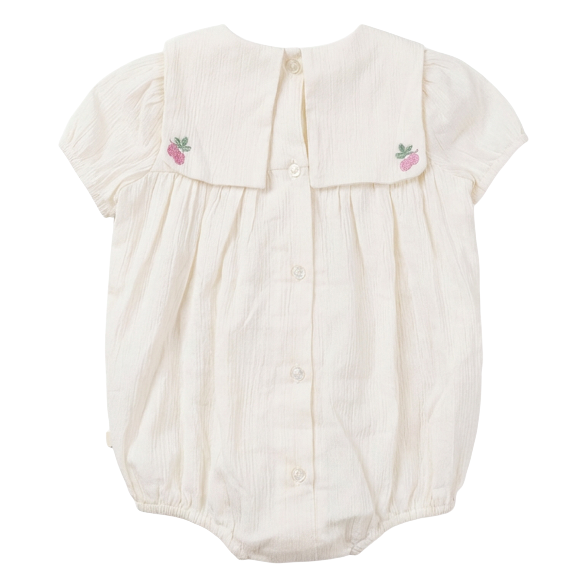 Pompomme Embroidered Detail Romper BG