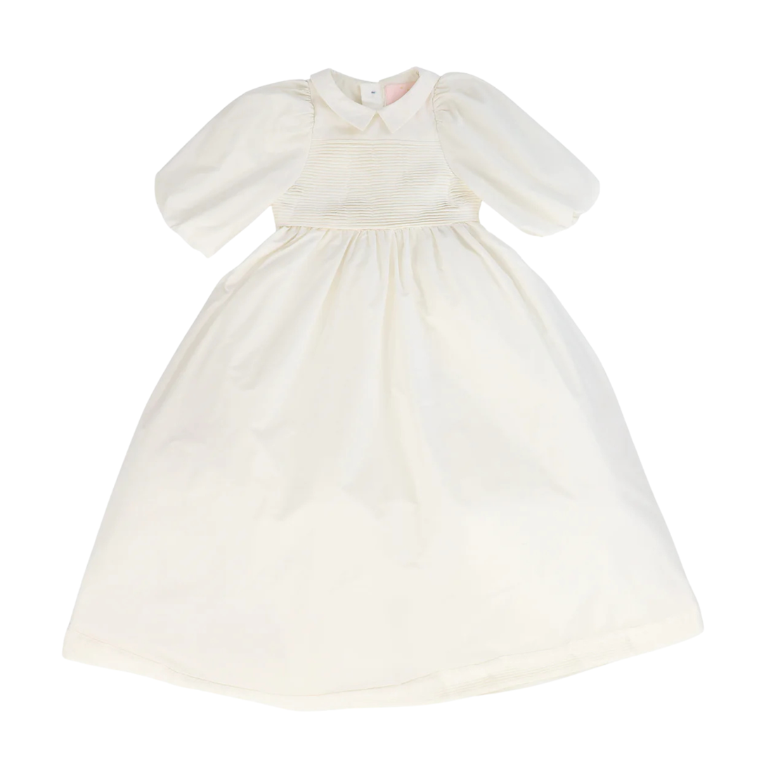 Little Tempest White Taffeta Smocked Gown Heirloom Boutique Ceremony Dress Newborn Toddler Traditional Christening Outfit