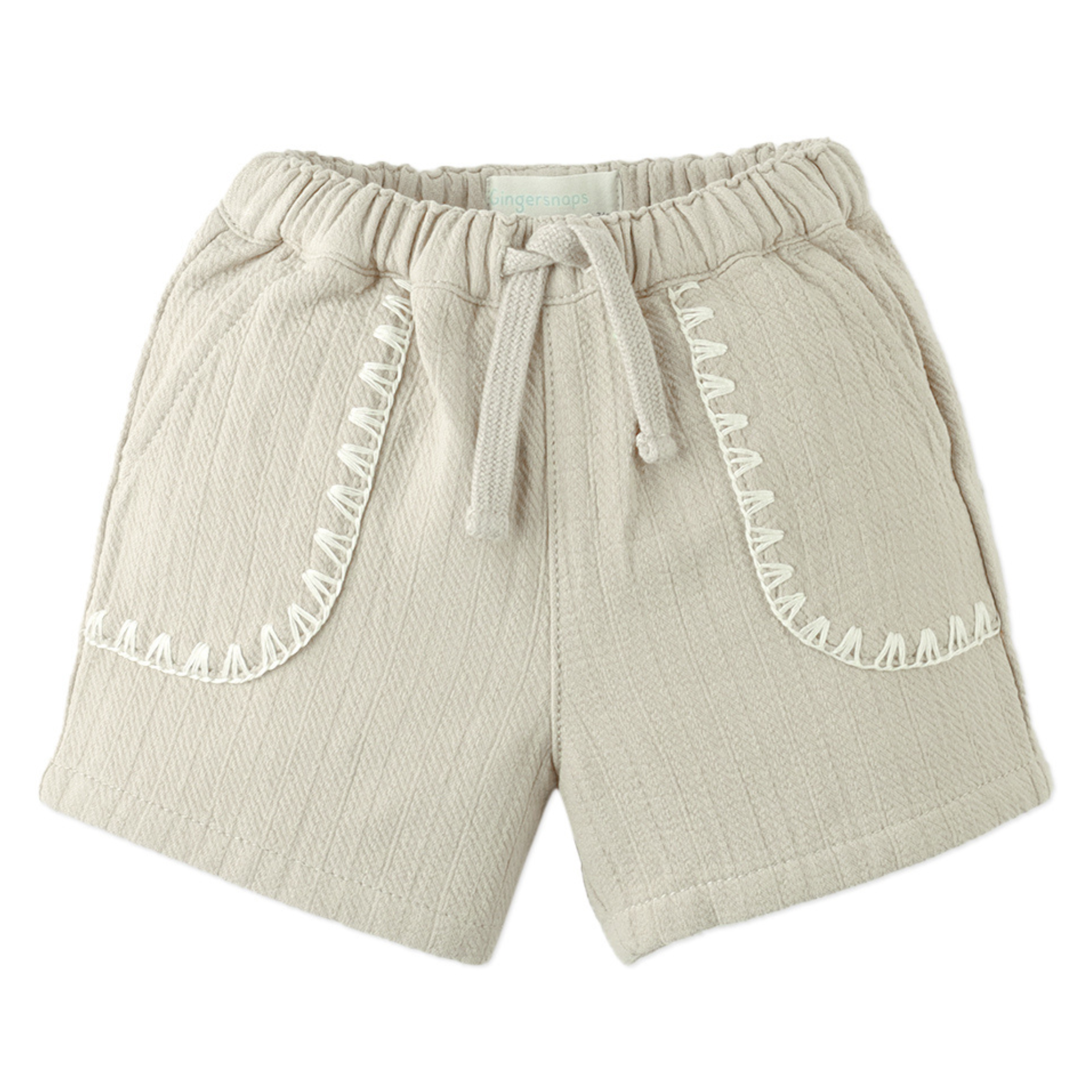 Gingersnaps Baby Marlow Drawstring Shorts with Contrast Stitching