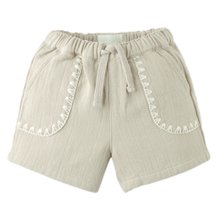 Gingersnaps Baby Marlow Drawstring Shorts with Contrast Stitching