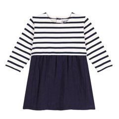 Petit Bateau - Baby Girl Stripe Long Sleeve Dress | Classic French Style