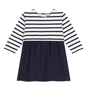 Petit Bateau - Baby Girl Stripe Long Sleeve Dress | Classic French Style