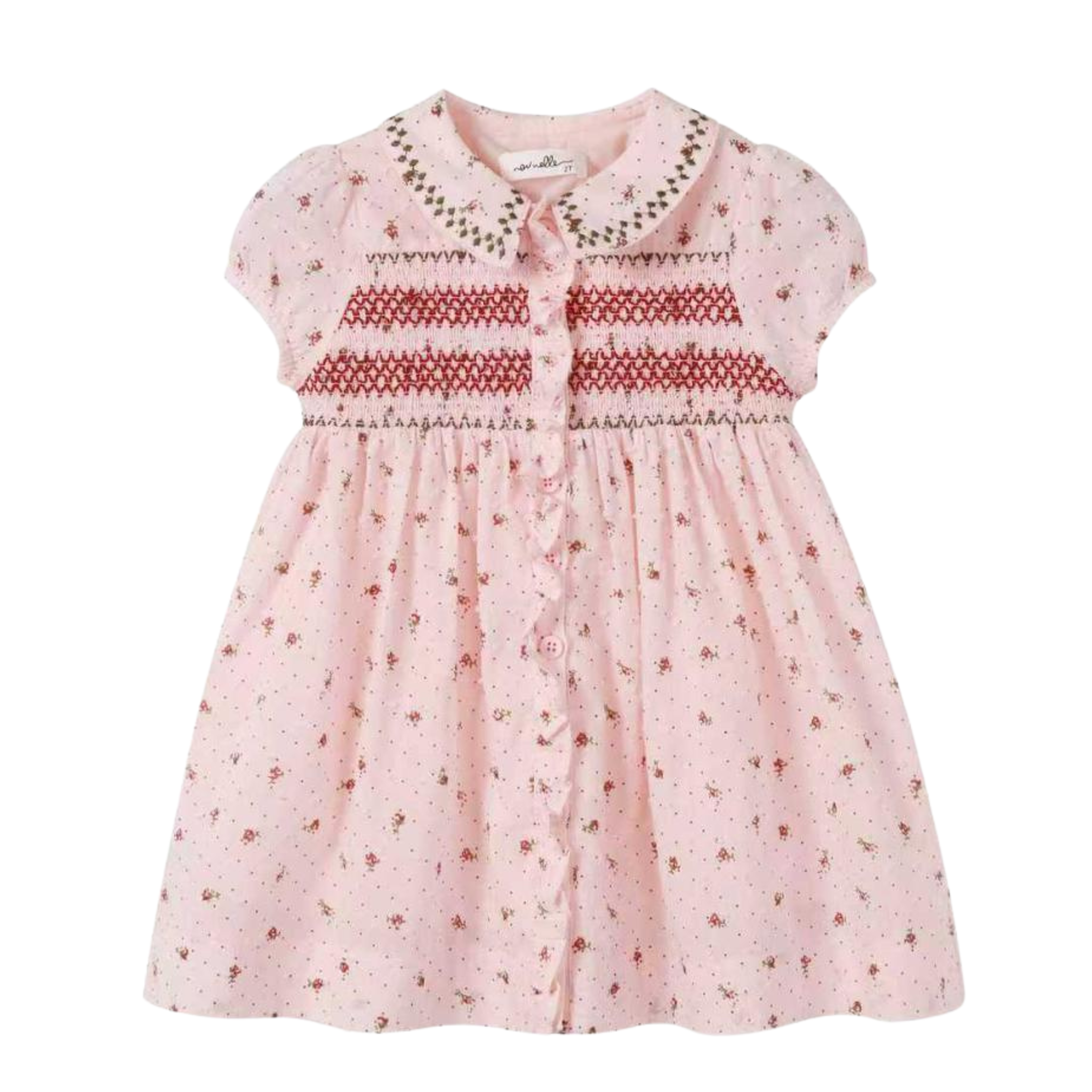 Nou Nelle Smocked Pink Dress – Girls’ Classic Day Dress