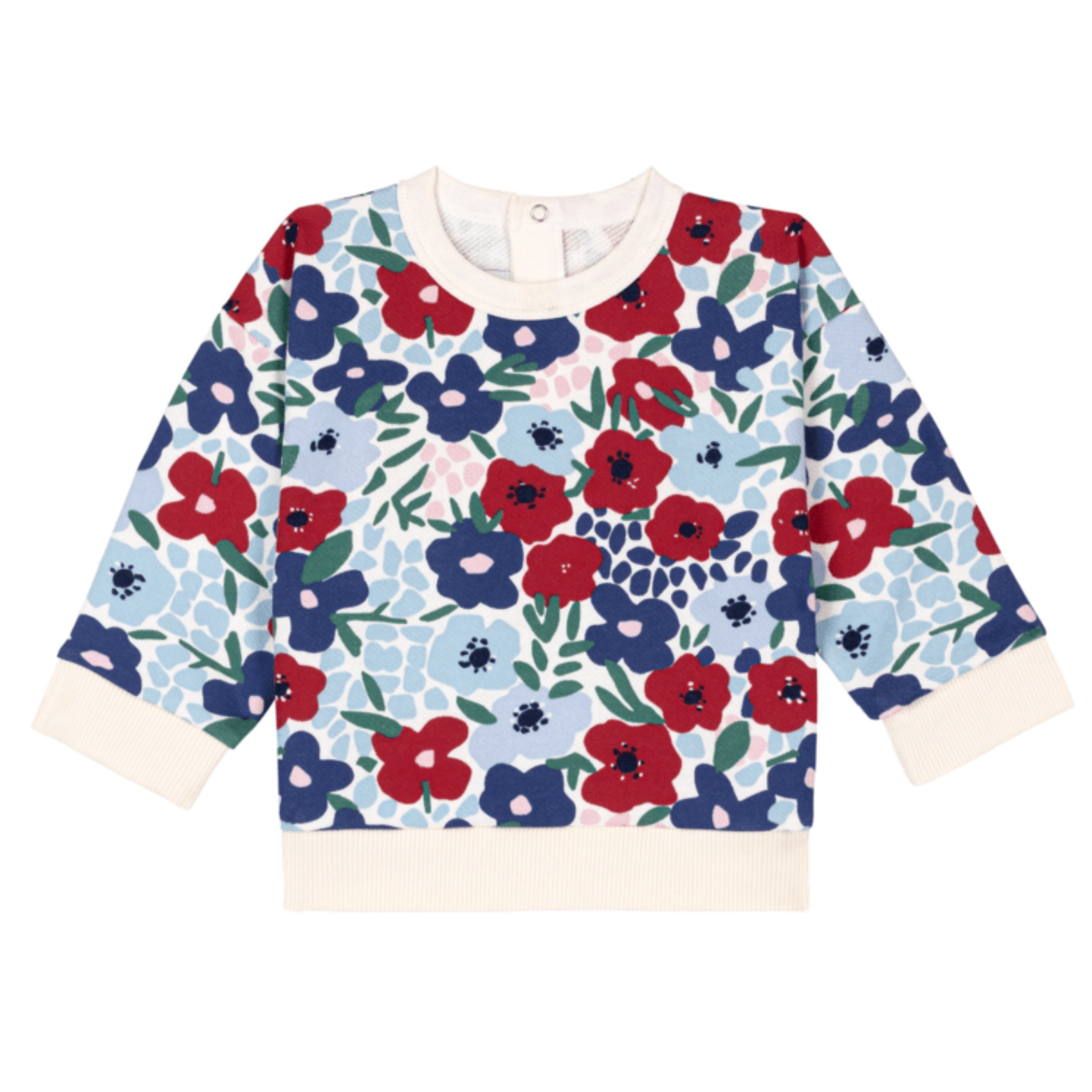 Petit Bateau - Baby Girl Floral Sweatshirt