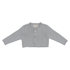 Bee & Dee Dusty Blue Knit Cardigan Elegant Textured Newborn Toddler Boutique Layering Piece