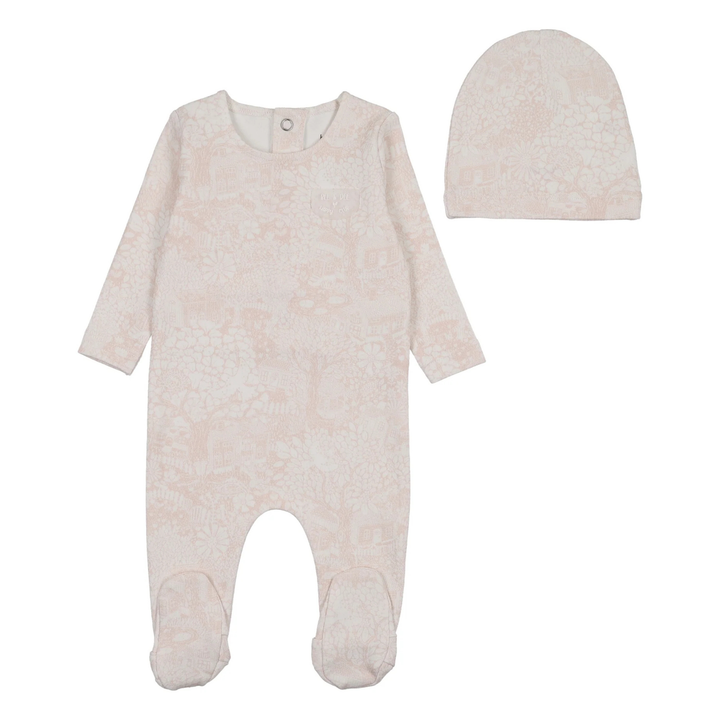 Bee and Dee - Botanical Footie/Beanie - Summer Pink