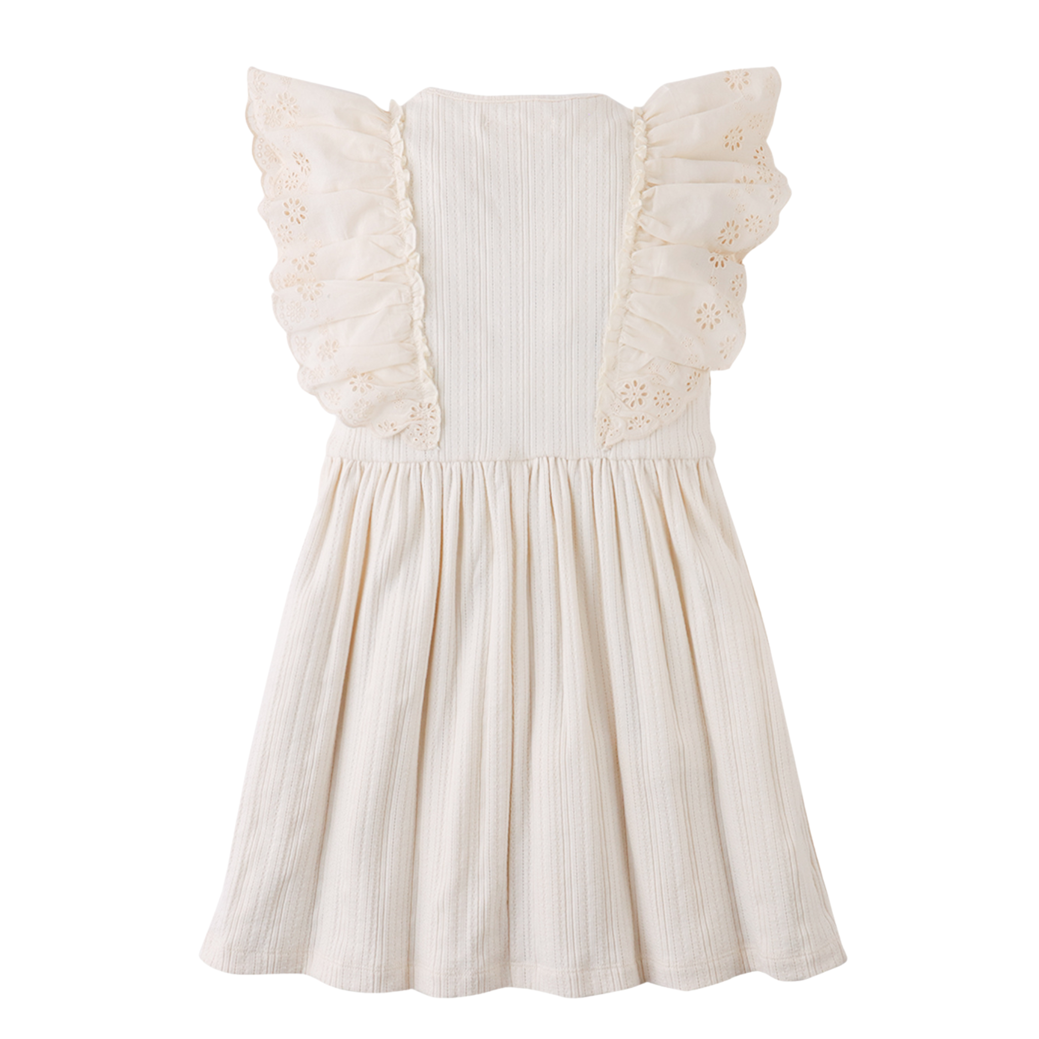 Gingersnaps Liberty Multiribbed Dress with Eyelet Ruffle Sleeve