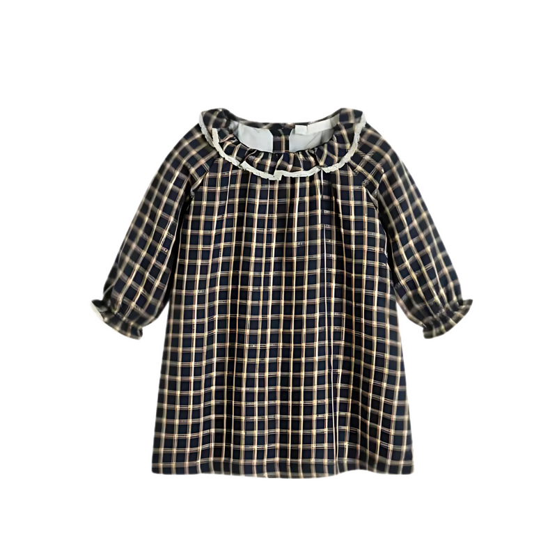 C'era Una Volta Blue Check Lurex Lili Dress
