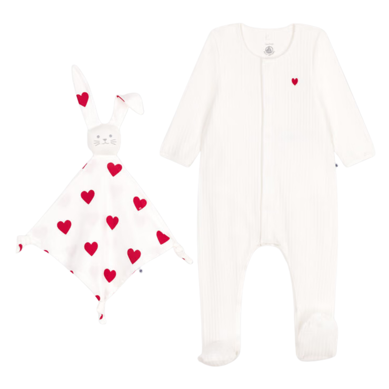 Petit Bateau - 2 Pc Footie with Bodysuit and Doudou