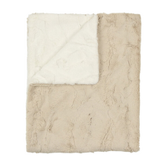 Peluche Champagne and Natural Solid Fur Blanket