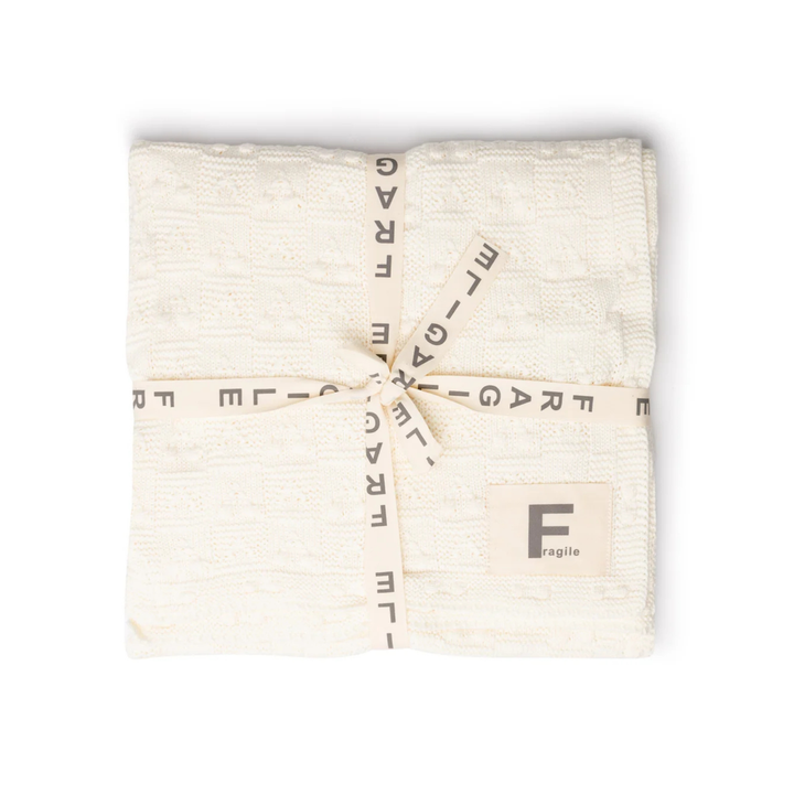 Fragile Off White Knit Textured Baby Blanket | Luxurious Soft Newborn Blanket