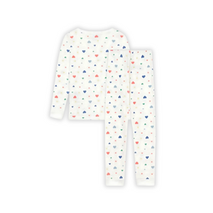 Petit Bateau - Heart‑Print Fitted‑Leg Pyjama