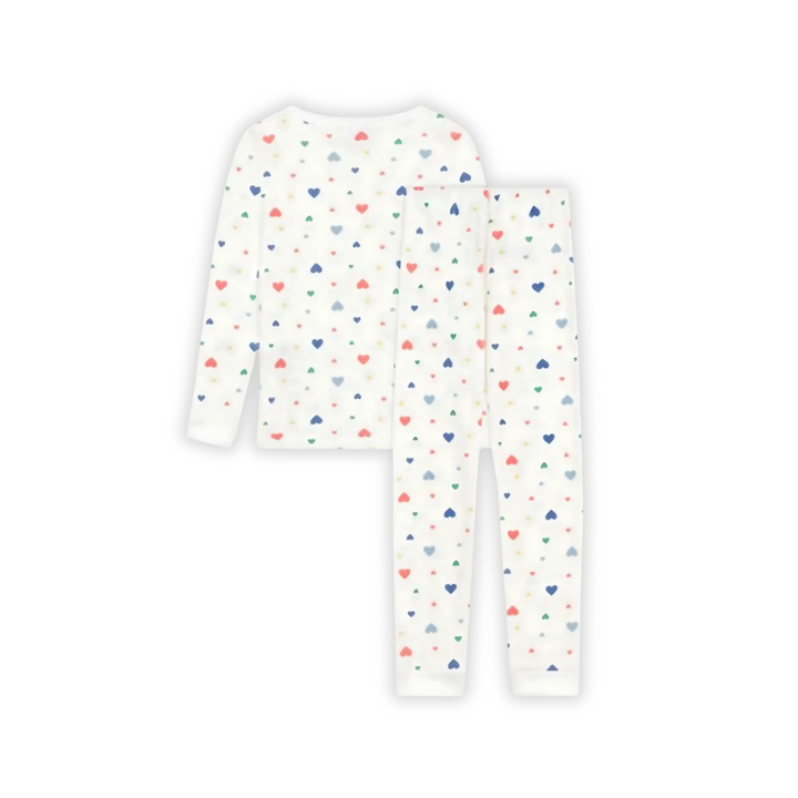Petit Bateau | Heart‑Print Fitted‑Leg Pyjama