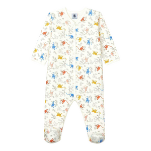 Petit Bateau - Organic Cotton Monkey Print Footie