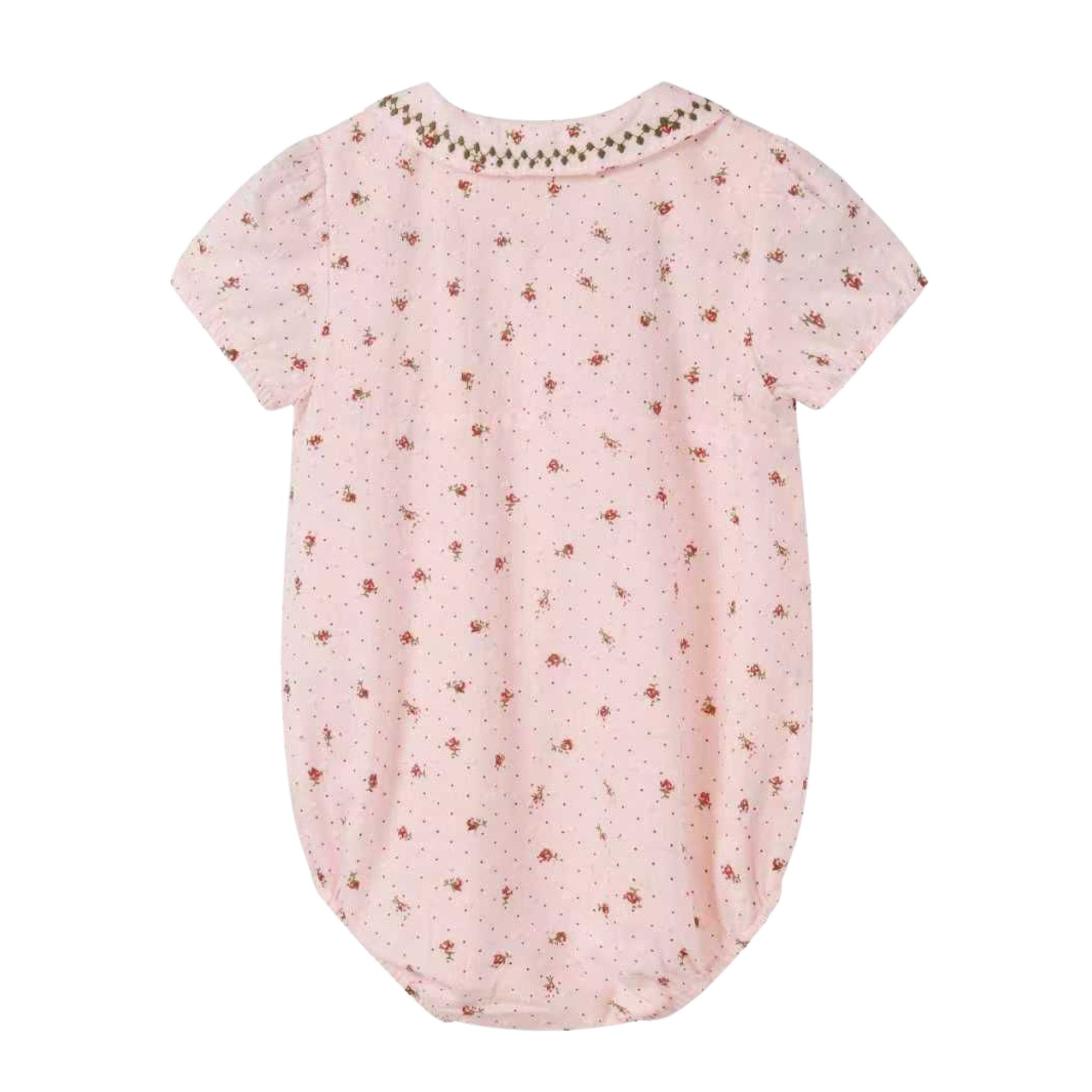 Nou Nelle Smocked Pink Romper – Girls’ Classic One-Piece