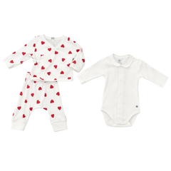 Petit Bateau - Heart Print 3 Pc Set