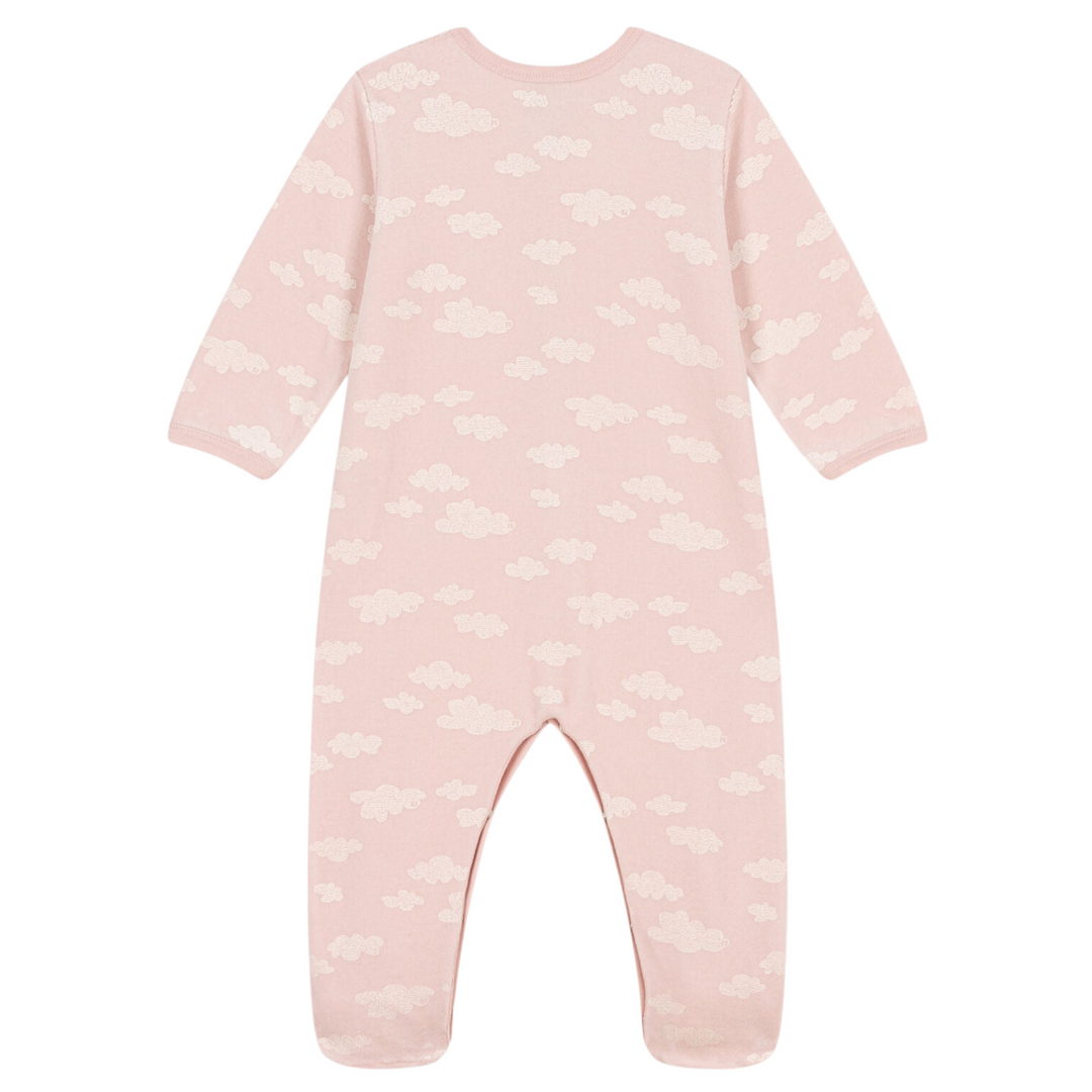 Petit Bateau Velour Cloud Print Footie