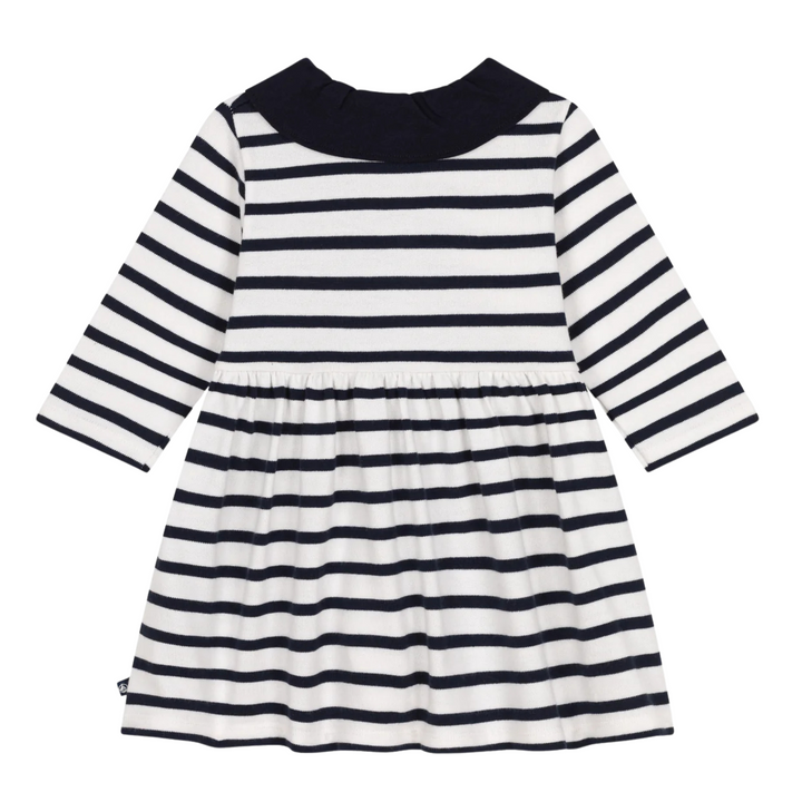 Petit Bateau | Long Sleeve Stripe Dress with Collar