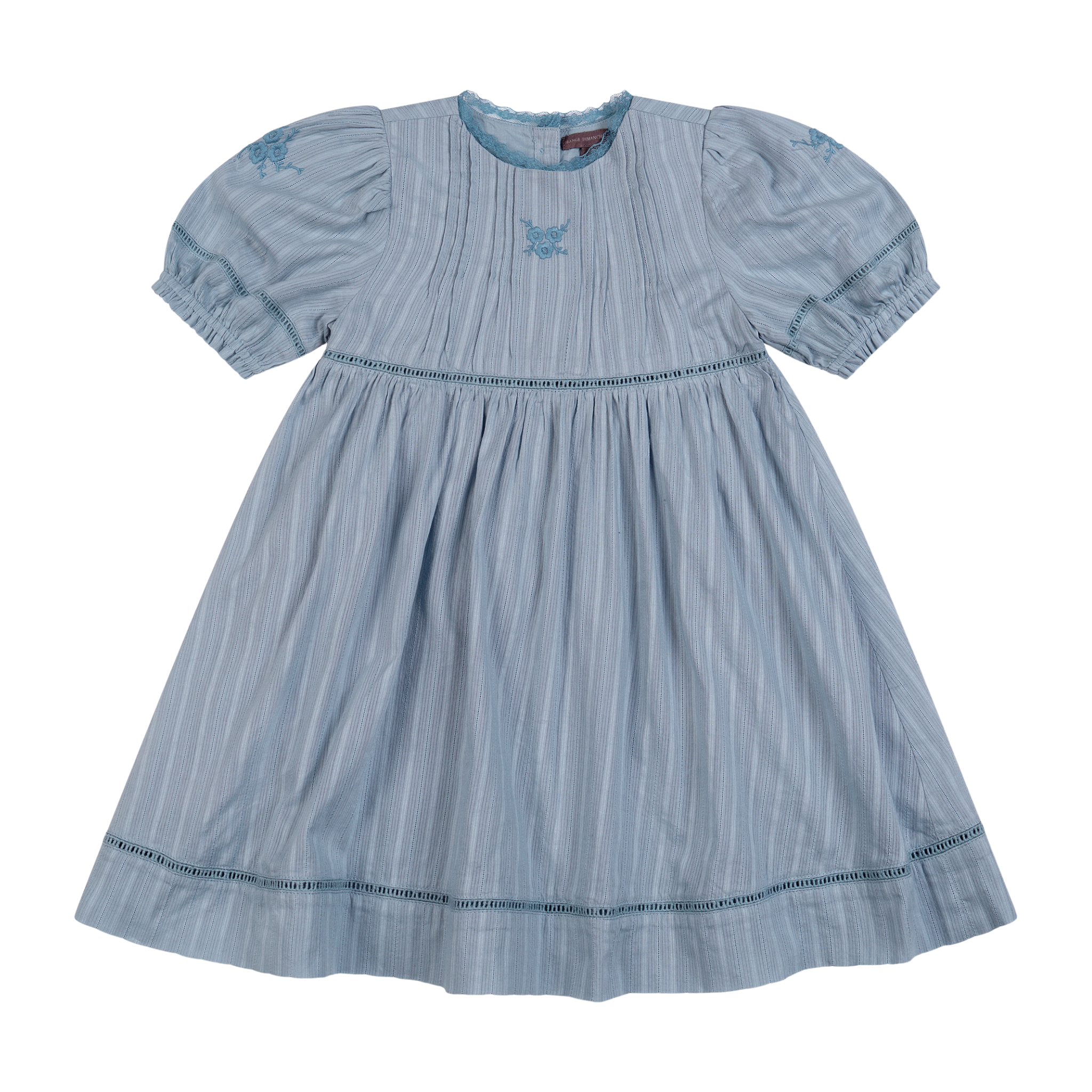 Orange Dimanche Sky Blue Textured Cotton Dress