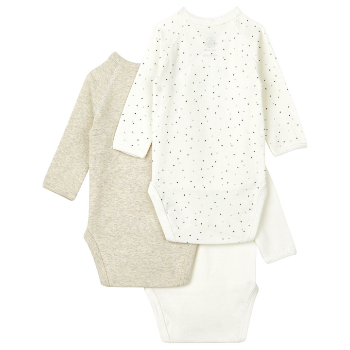 Petit Bateau 3 Pack Crossover Bodysuits