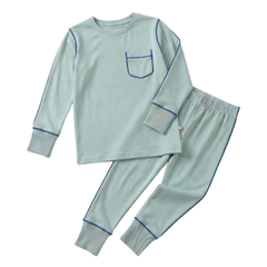 Dottie Lou - Blue Piping Pajama Set