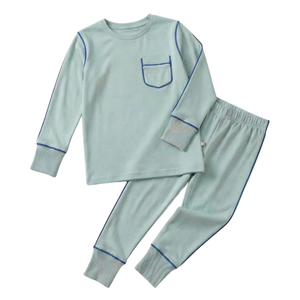 Dottie Lou - Blue Piping Pajama Set