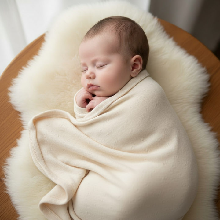 Fragile Off White Knit Textured Baby Blanket | Luxurious Soft Newborn Blanket