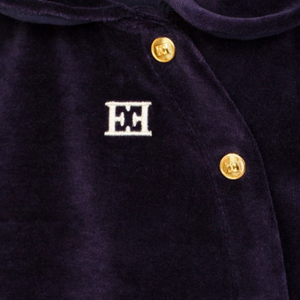 escada baby footie round collar darkblue