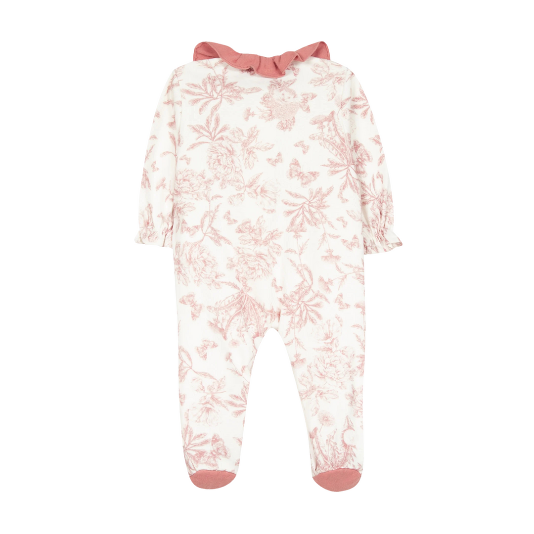 Tartine et Chocolat Rose Toile Footie + Hat