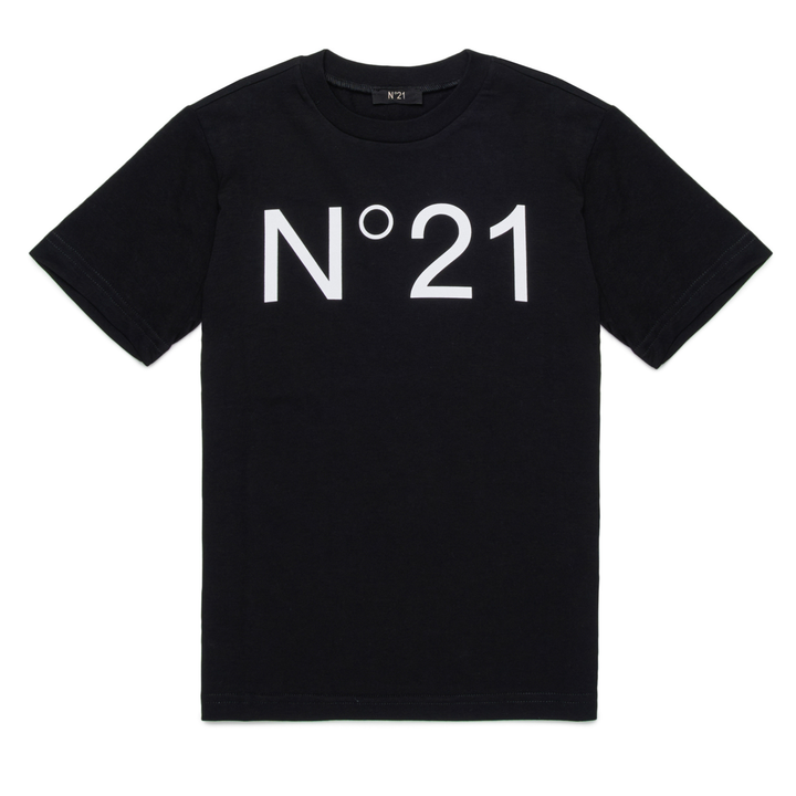 N21 Kids Black Logo Short Sleeve Tee – Classic Cotton T-Shirt