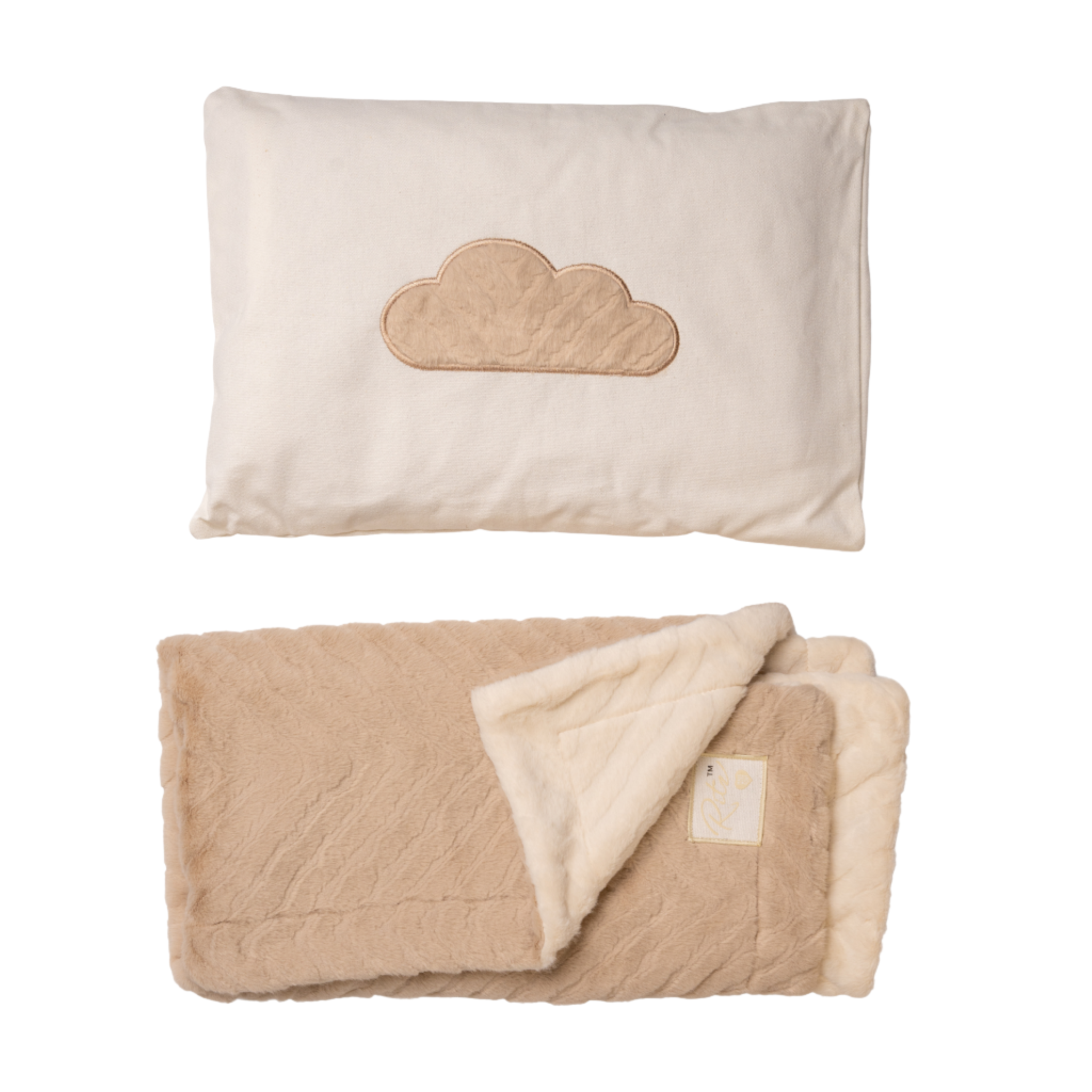Ritz Shaped Zigzag Blanket – Soft Knit in Blue, Mauve & White