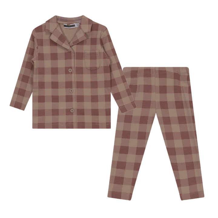 Whipped Cocoa Blush Grandpa Plaid 2 Pc Set – Kids’ Cozy Pajama Set