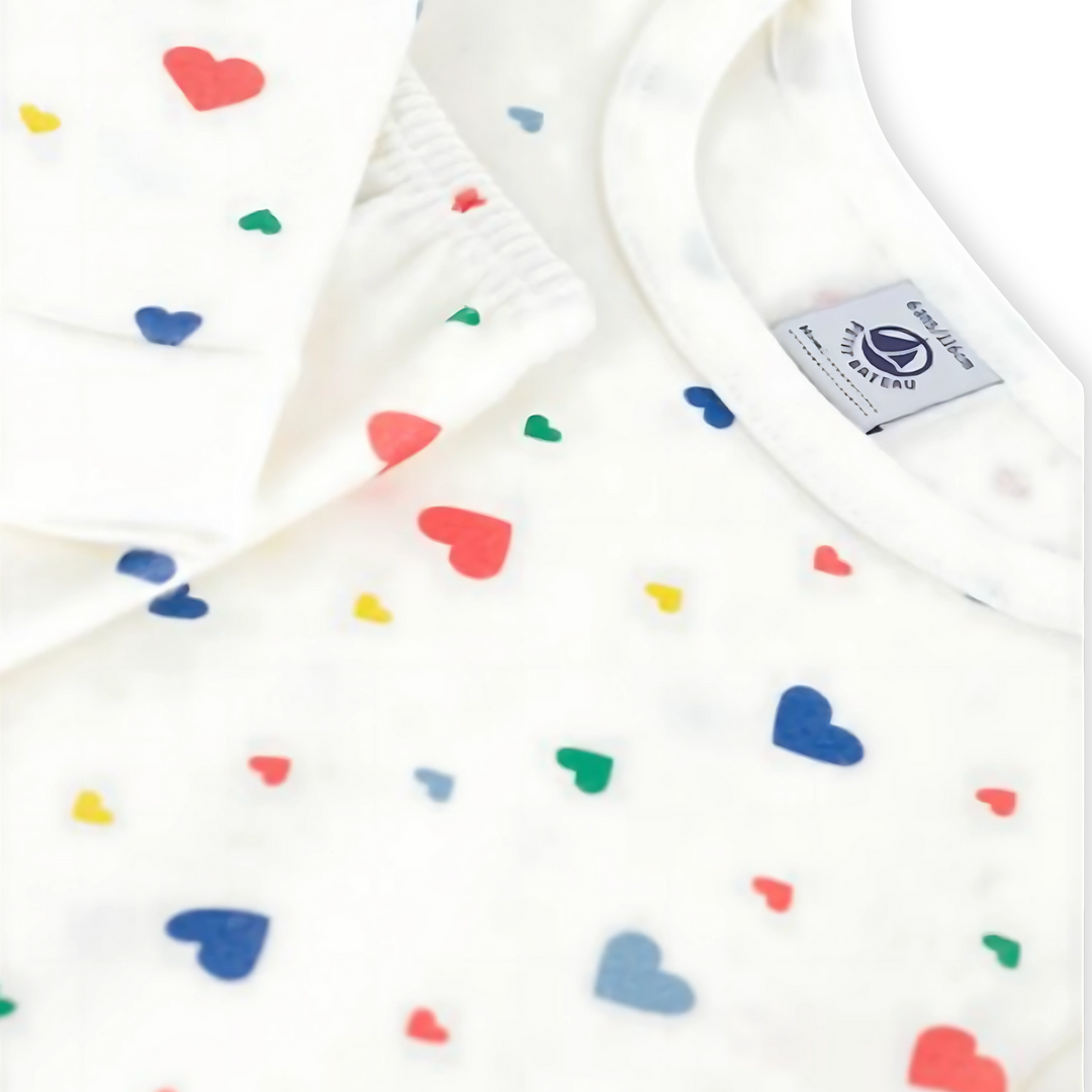Petit Bateau | Heart‑Print Fitted‑Leg Pyjama